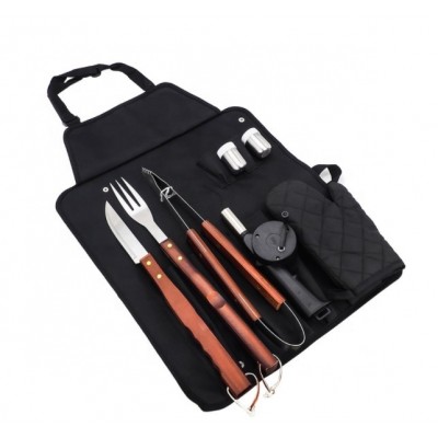 Premium BBQ Grill Tools Set  Accessories,8PCS Stainless Steel Grill Kit with Portable Bag and Barbecue gloves